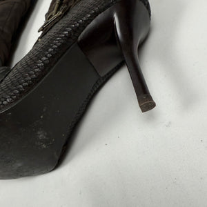 Brown knee high heels boots (38)