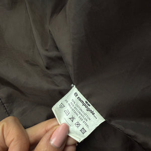 Khaki puffer winter zip up biker jacket (S/M)