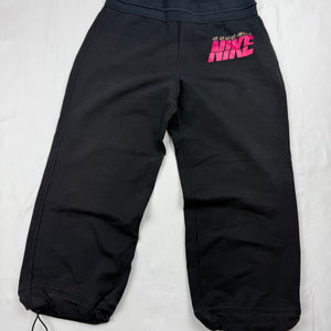 Black low rise capri cotton joggers pants (S)