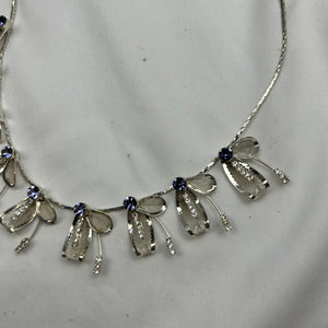 Silver pearls boho stainless steel necklace