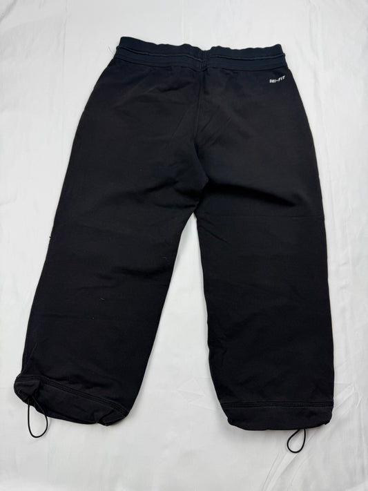 Black low rise capri cotton joggers pants (S)
