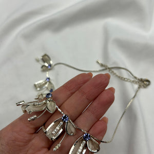 Silver pearls boho stainless steel necklace