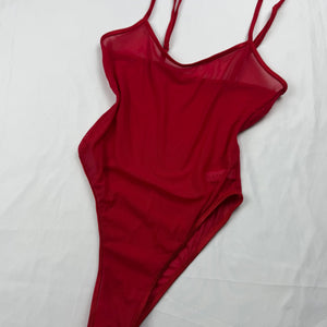Red mesh see trough body top (S)