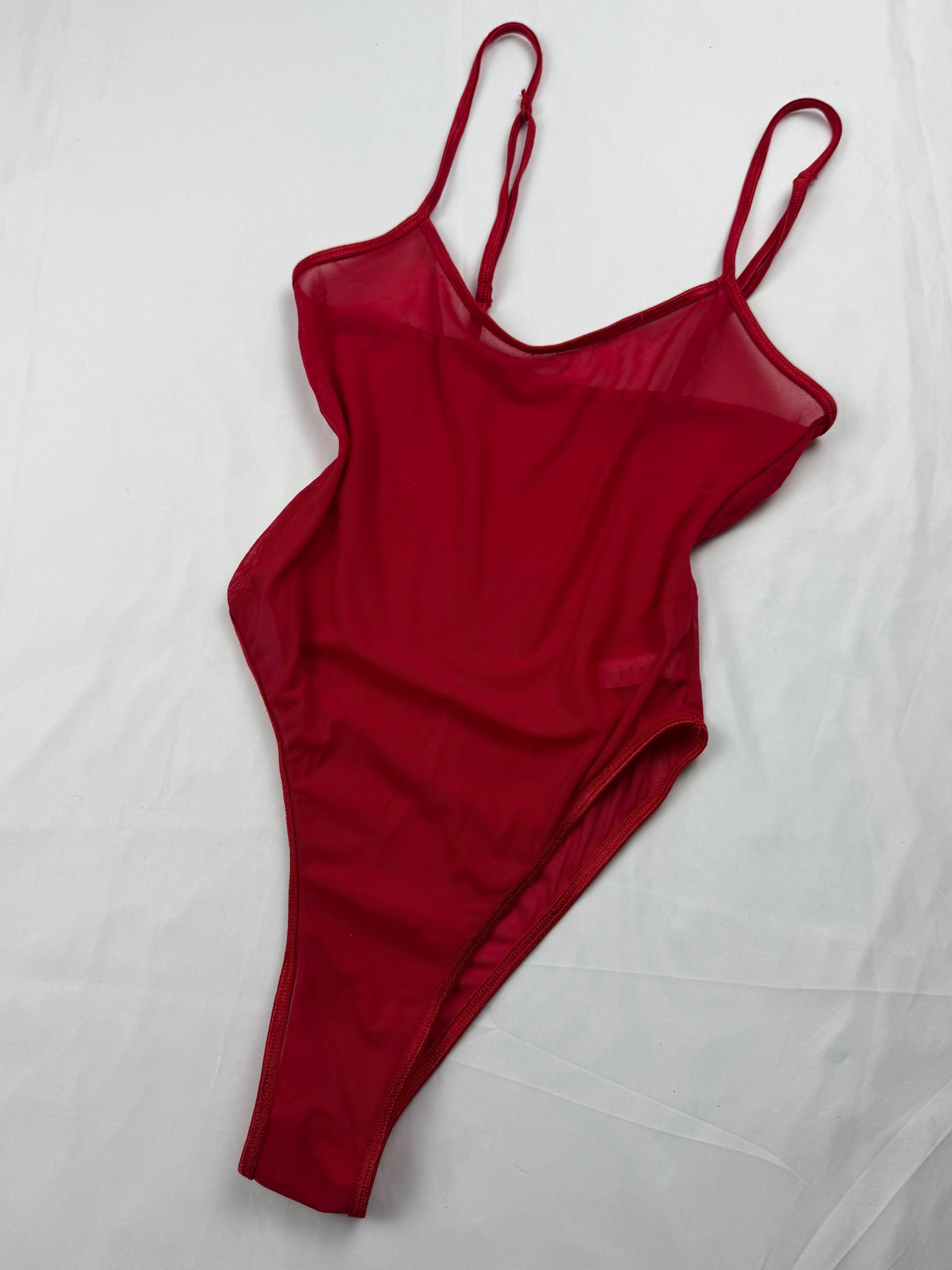 Red mesh see trough body top (S)