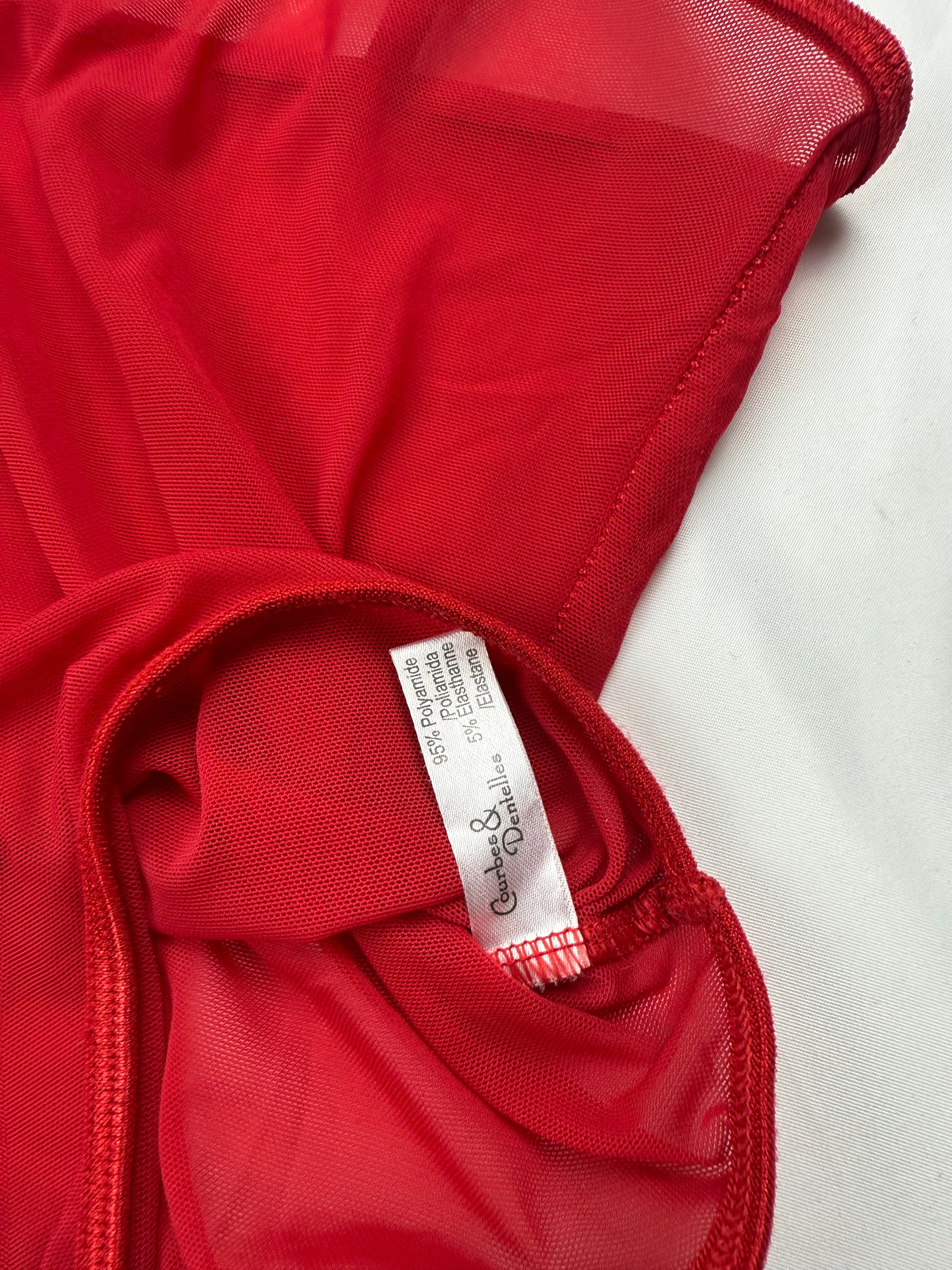 Red mesh see trough body top (S)