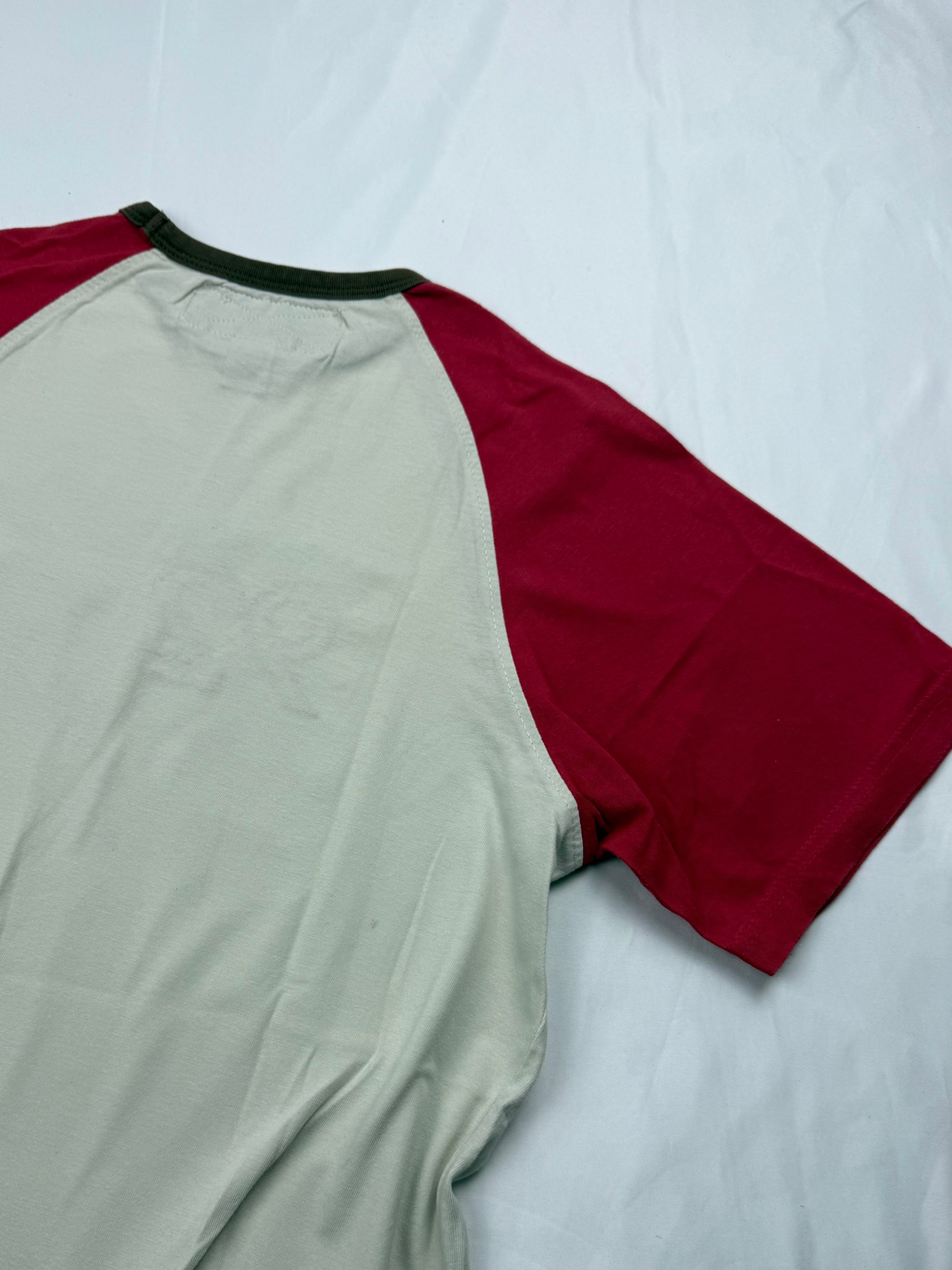 Cream red graphic logo cotton tee (S)