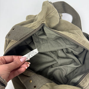 Khaki besace cotton shoulder bag (38x17cm)