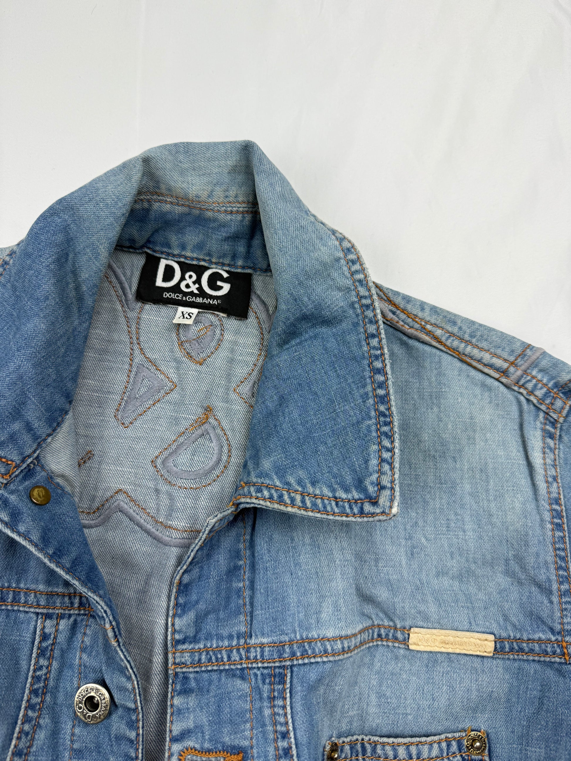 Blue logo denim jacket (XS/S)