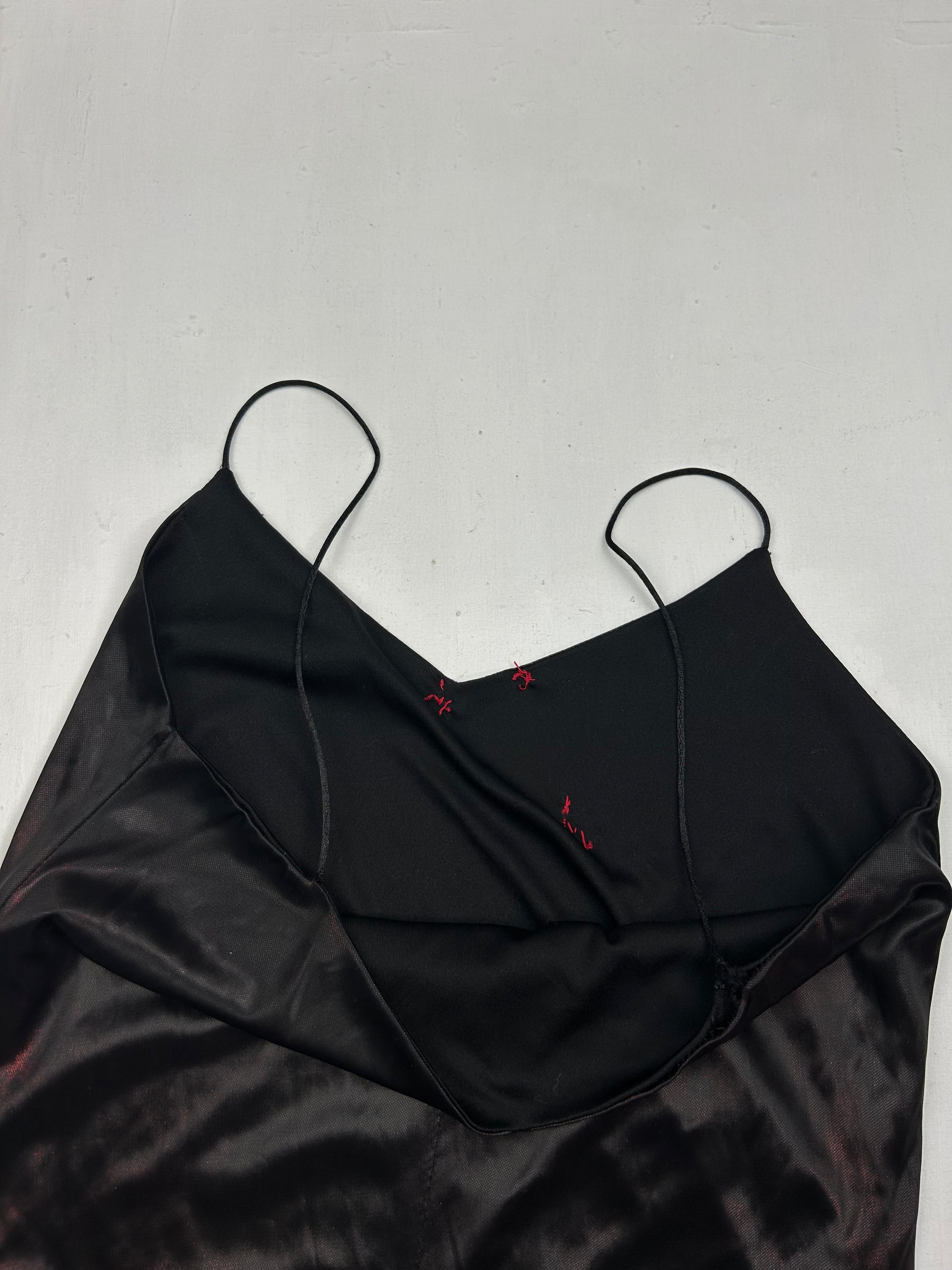 Burgundy metallic mini cami dress (S/M)