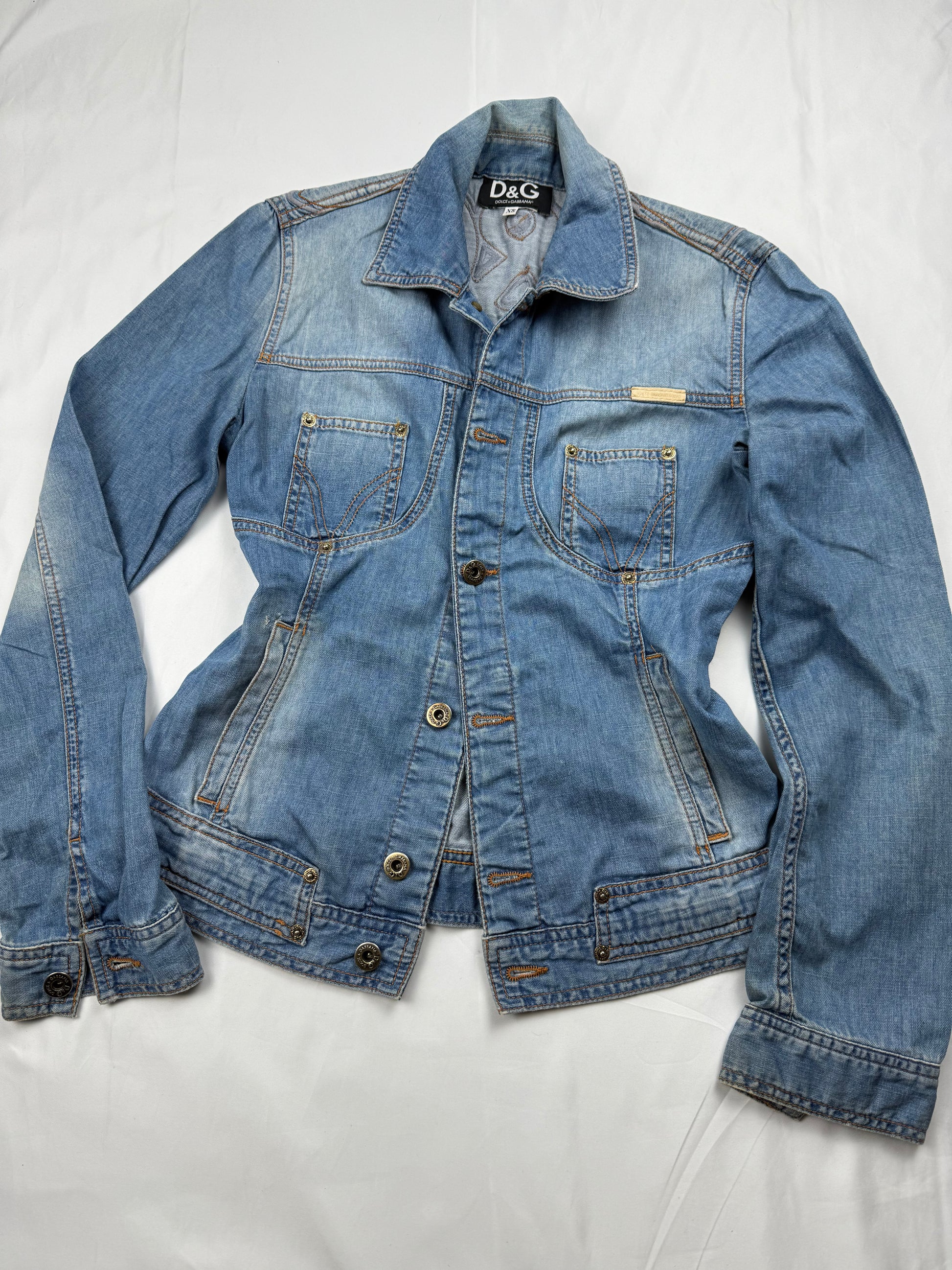 Blue logo denim jacket (XS/S)