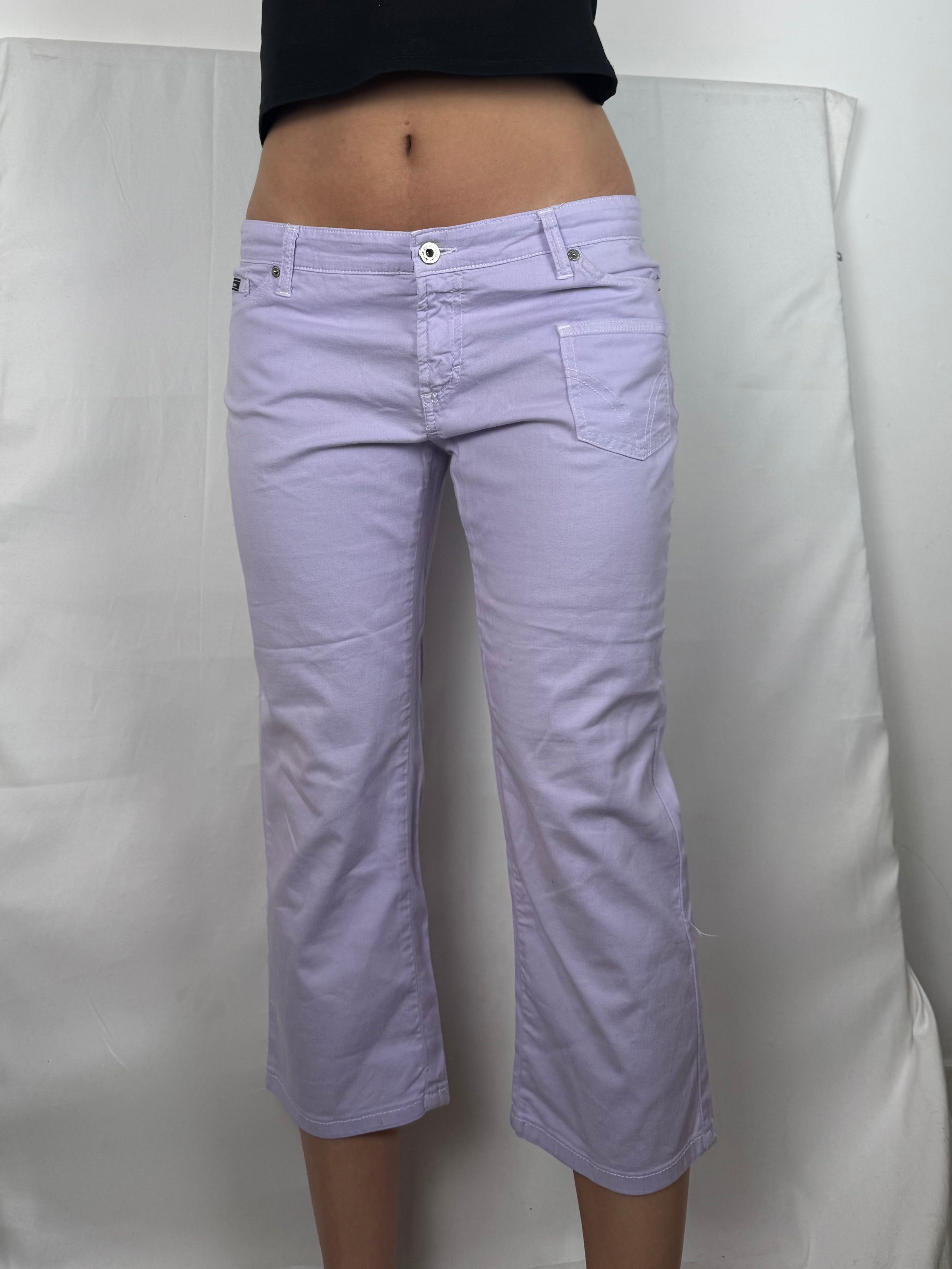 Lilac low waist denim capri pants (XL)