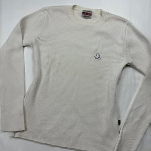 White round neck ribbed jumper (S)