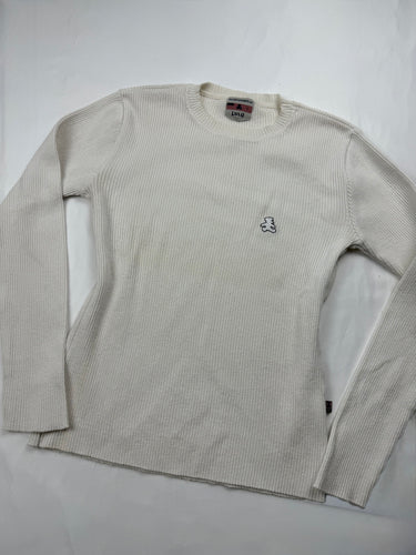 White round neck ribbed jumper (S)