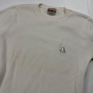 White round neck ribbed jumper (S)