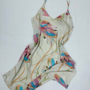 Multicolor floral mesh babydoll mini dress (XXL)