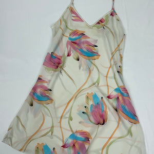 Multicolor floral mesh babydoll mini dress (XXL)