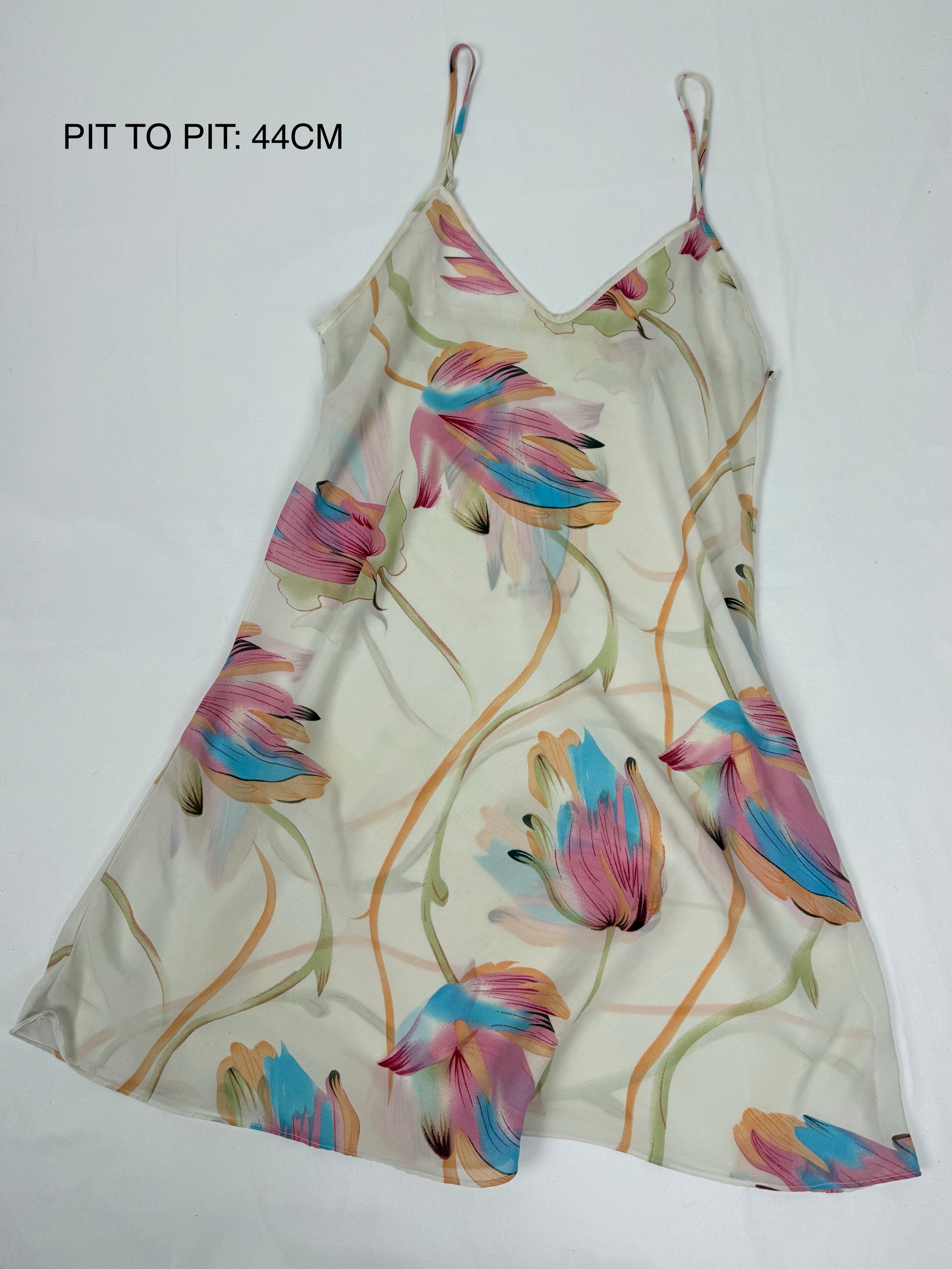 Multicolor floral mesh babydoll mini dress (XXL)