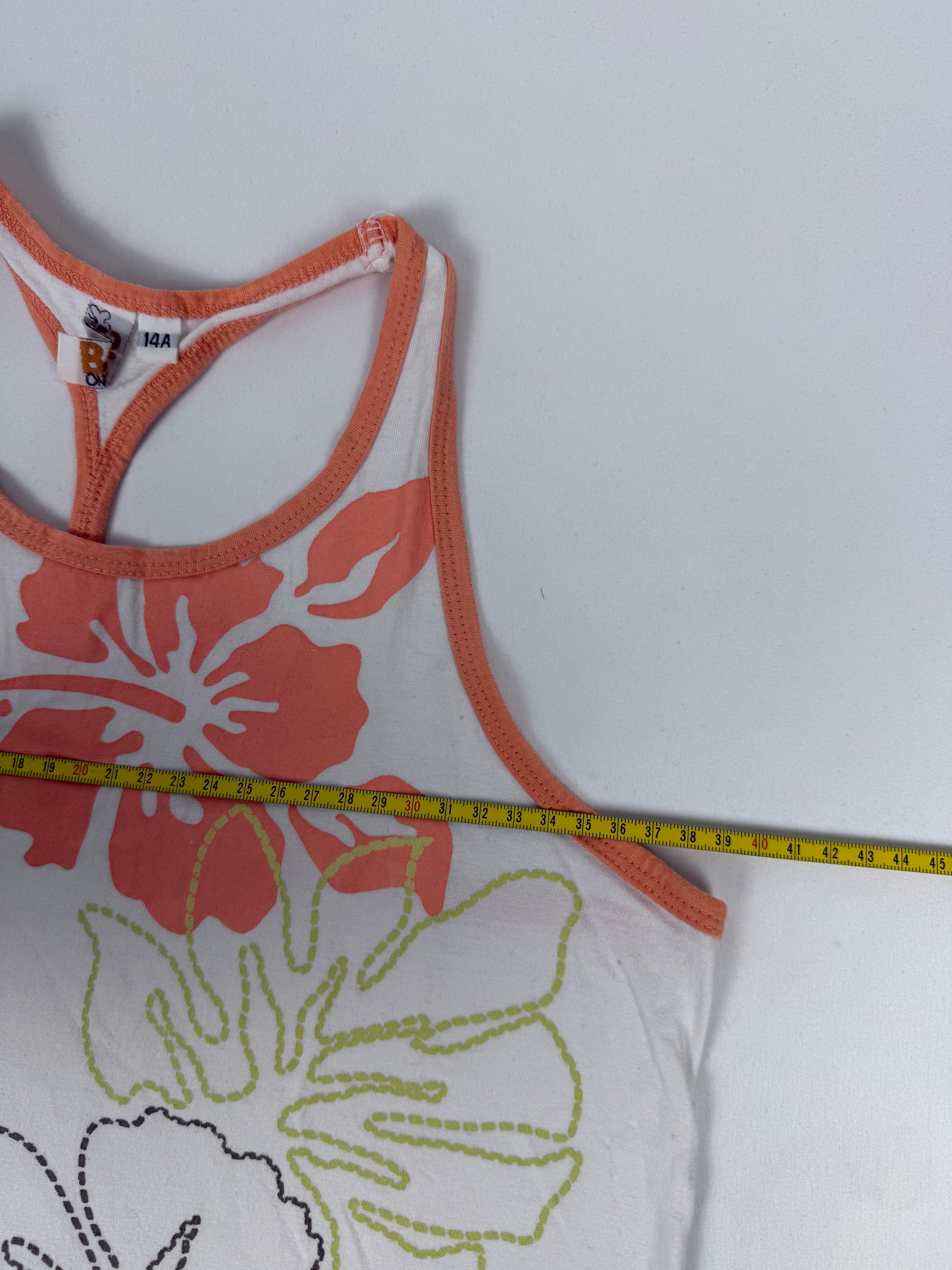 White hibiscus floral top (M)