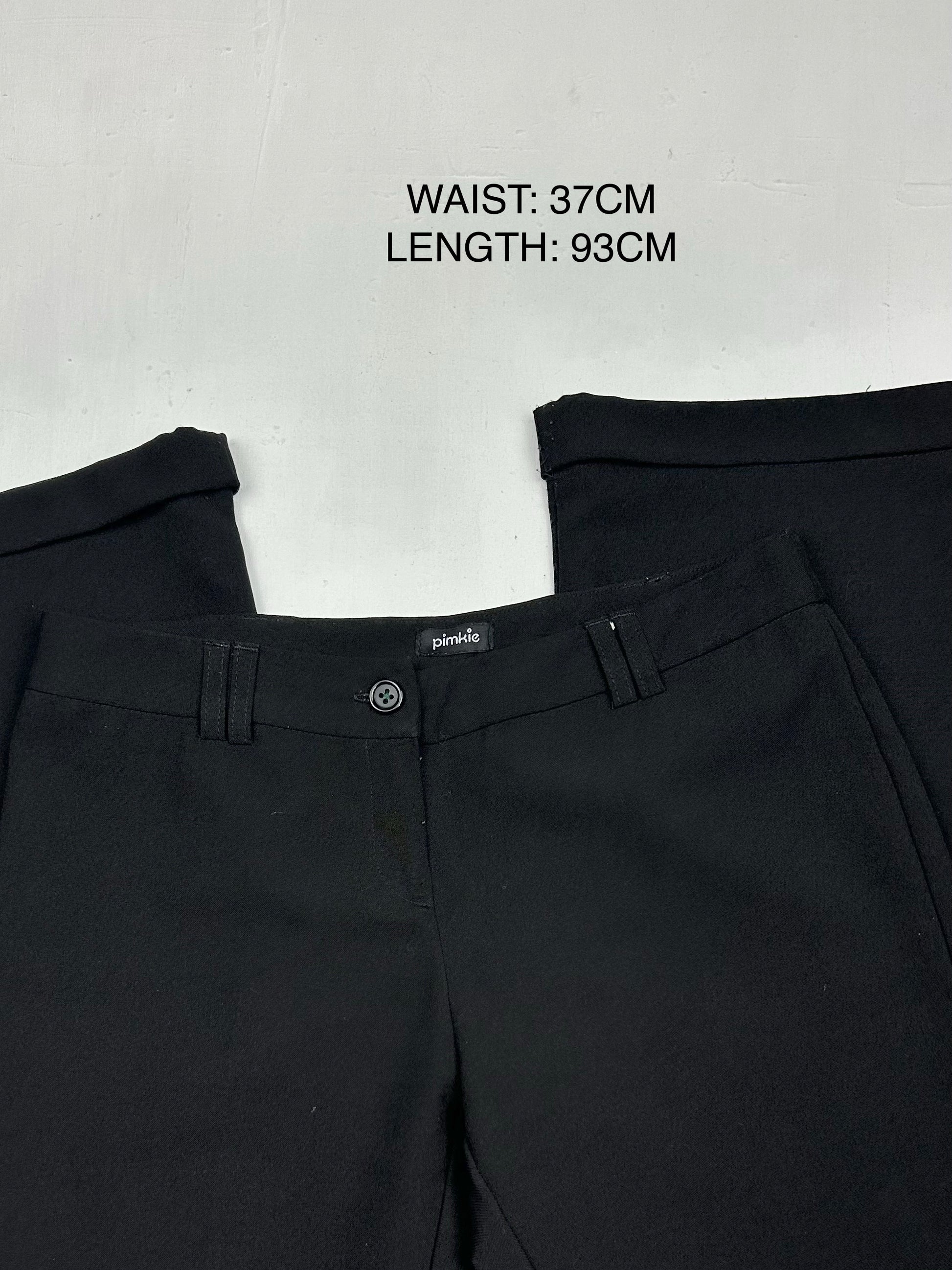 Black low waist flare office pants (S)