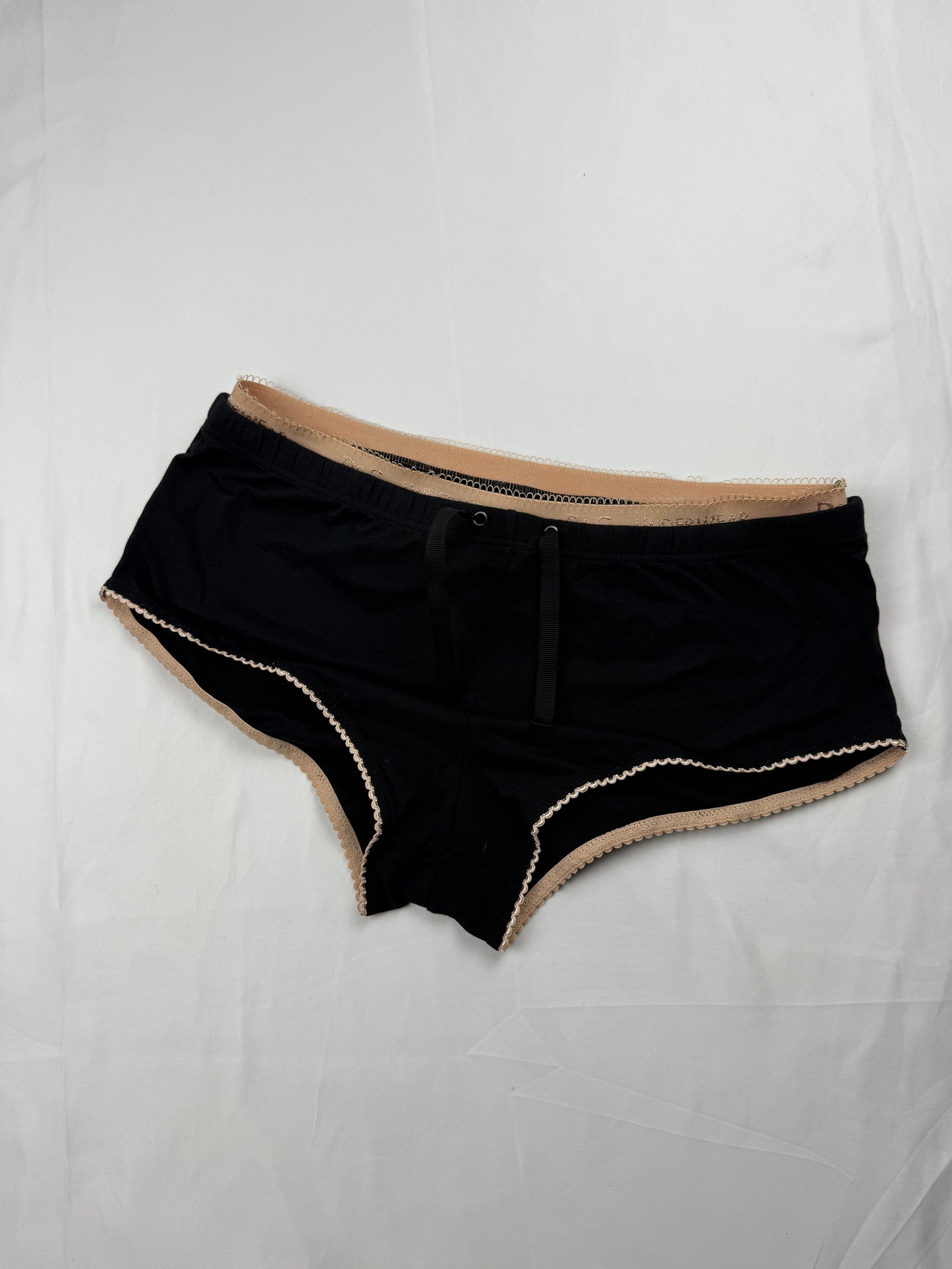 Black cotton underwear low rise mini  shorty (S)