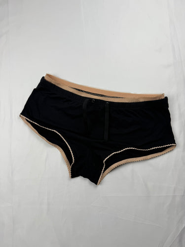Black cotton underwear low rise mini  shorty (S)