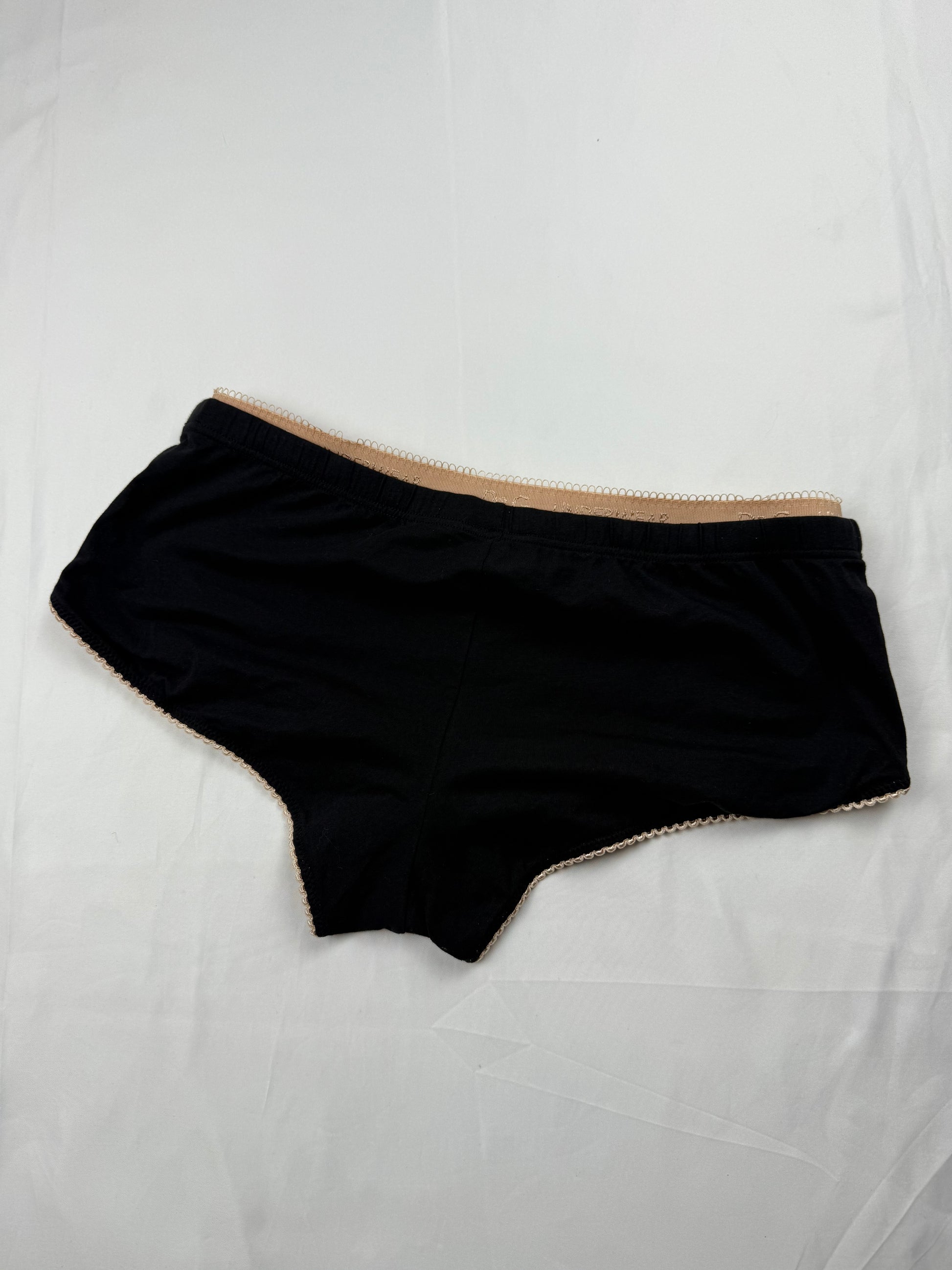 Black cotton underwear low rise mini  shorty (S)