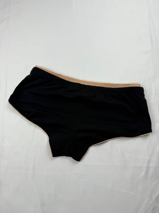 Black cotton underwear low rise mini  shorty (S)