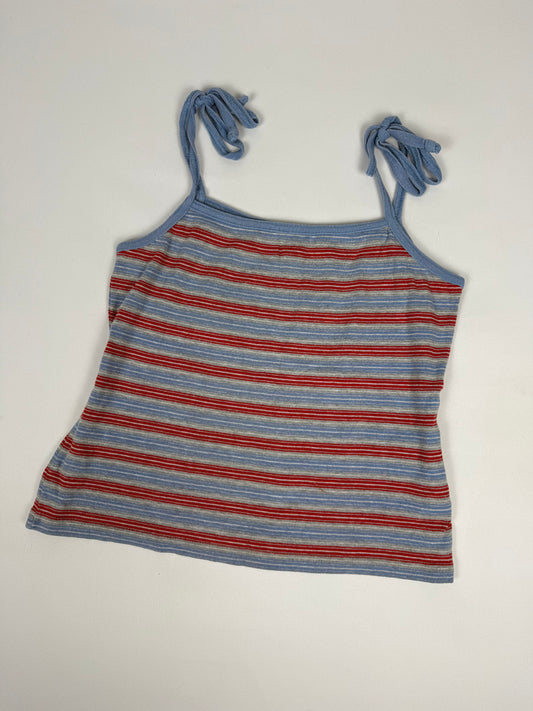 Blue striped tie up cami top (XL)