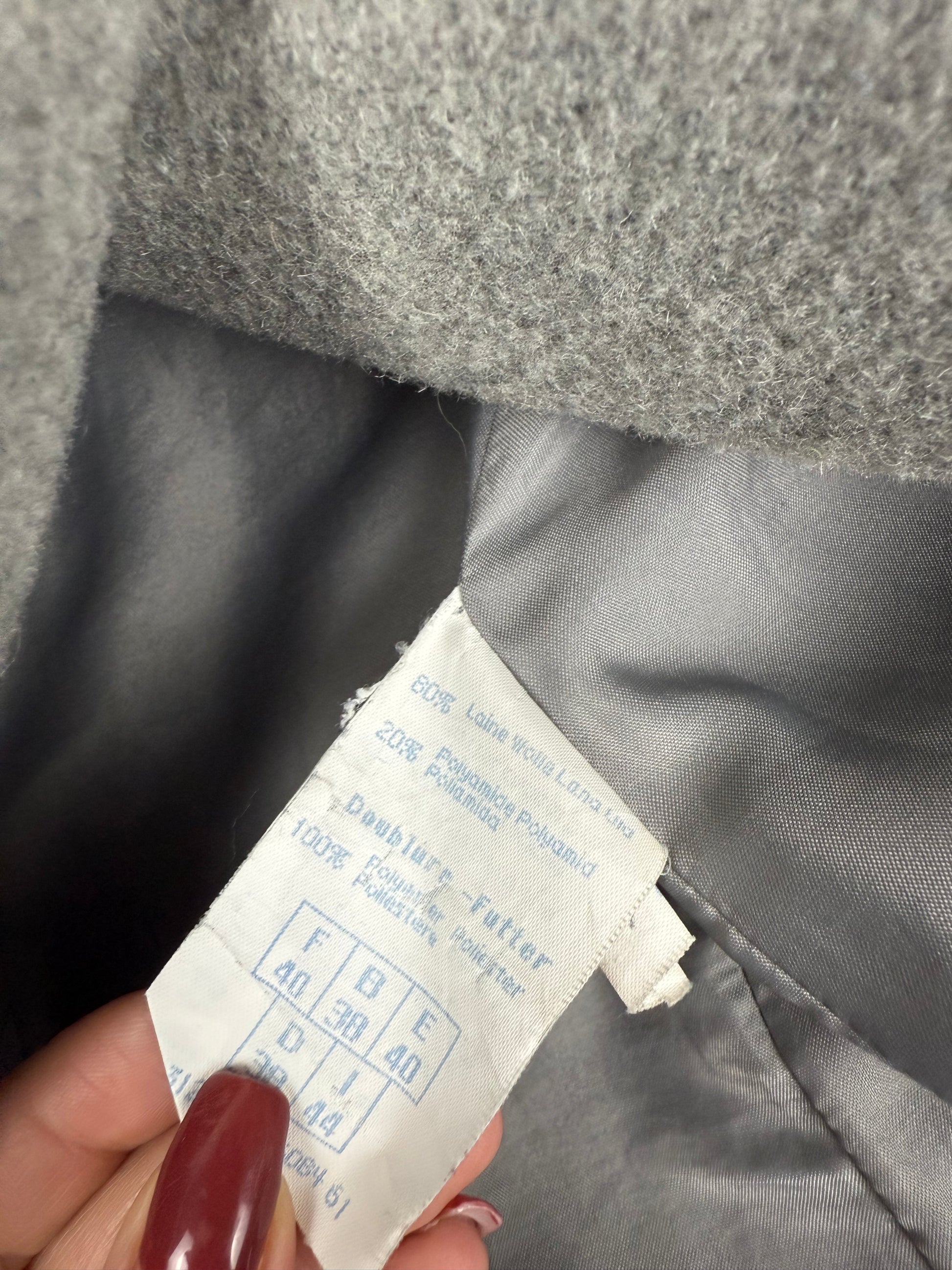 Grey wool & faux fur winter coat (M/L)