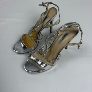 Silver rhinestones high heels (38)