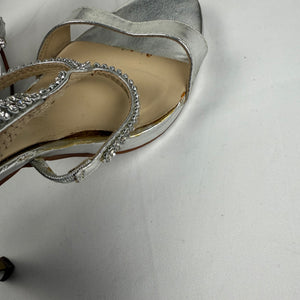 Silver rhinestones high heels (38)