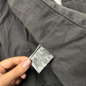 Grey cotton zip up tight fit biker jacket (L)