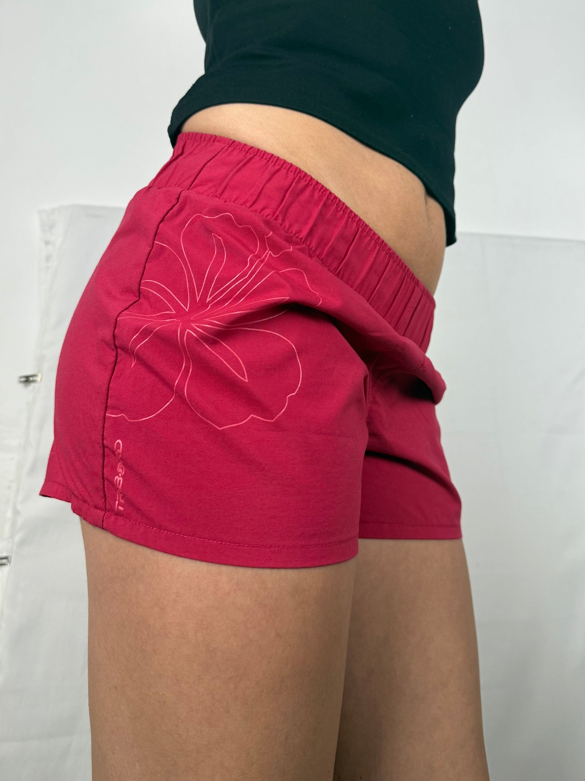 Pink beachwear low rise mini short (S)