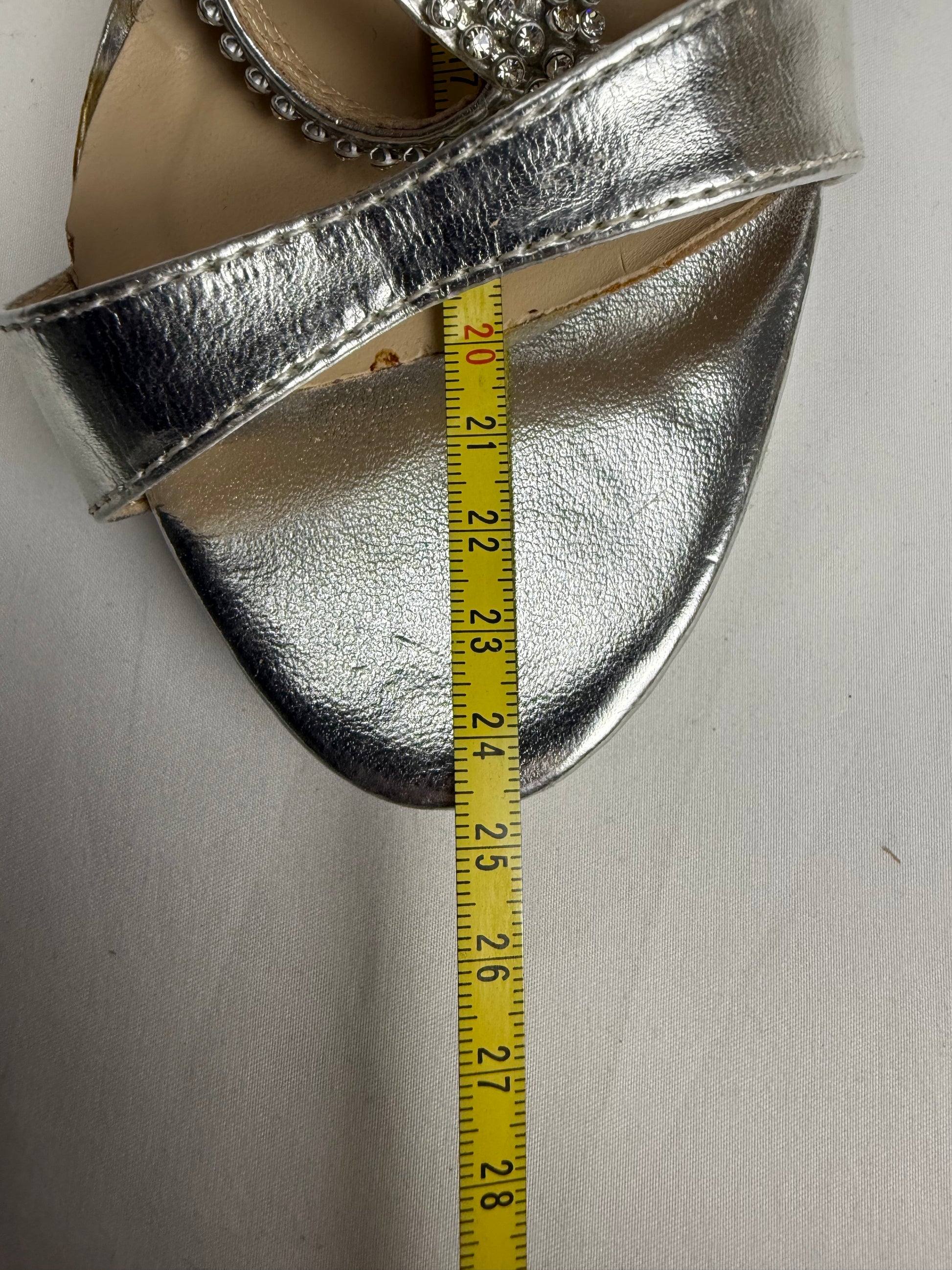 Silver rhinestones high heels (38)