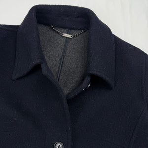 Navy wool tight fit trench coat (S)