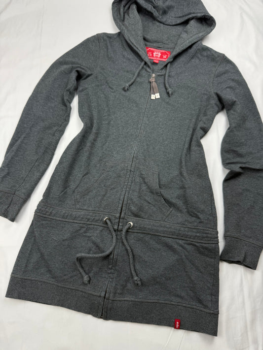 Grey cotton tight fit zip up hoodie (XS/S)