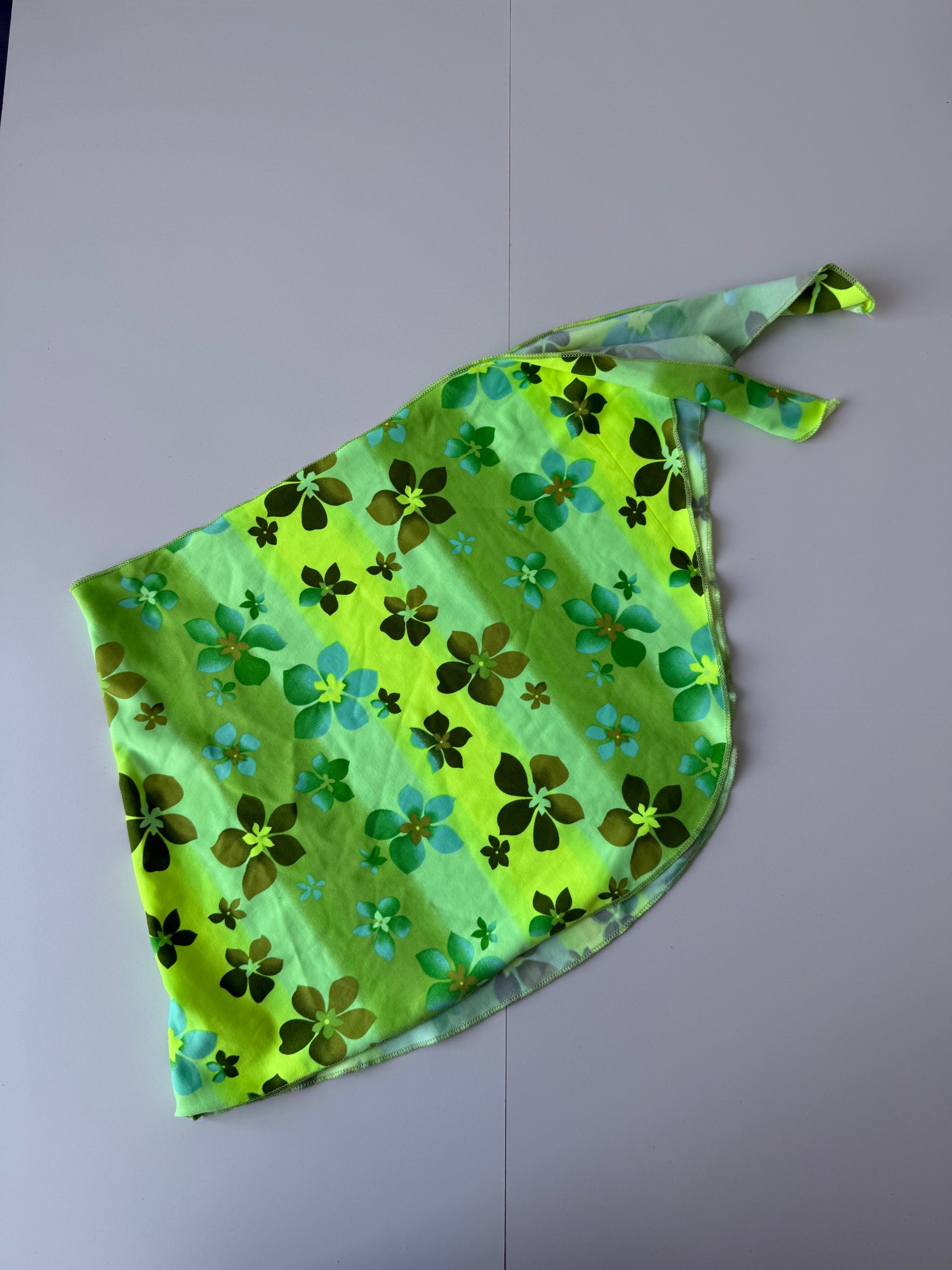 Green graphic multiway pareo tie up mini skirt / top (S)