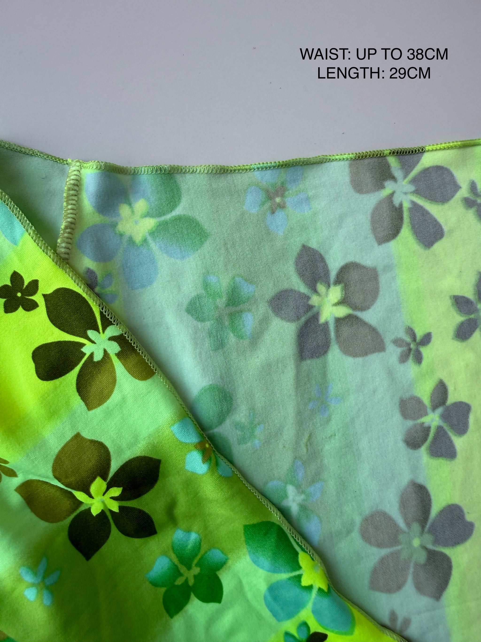 Green graphic multiway pareo tie up mini skirt / top (S)