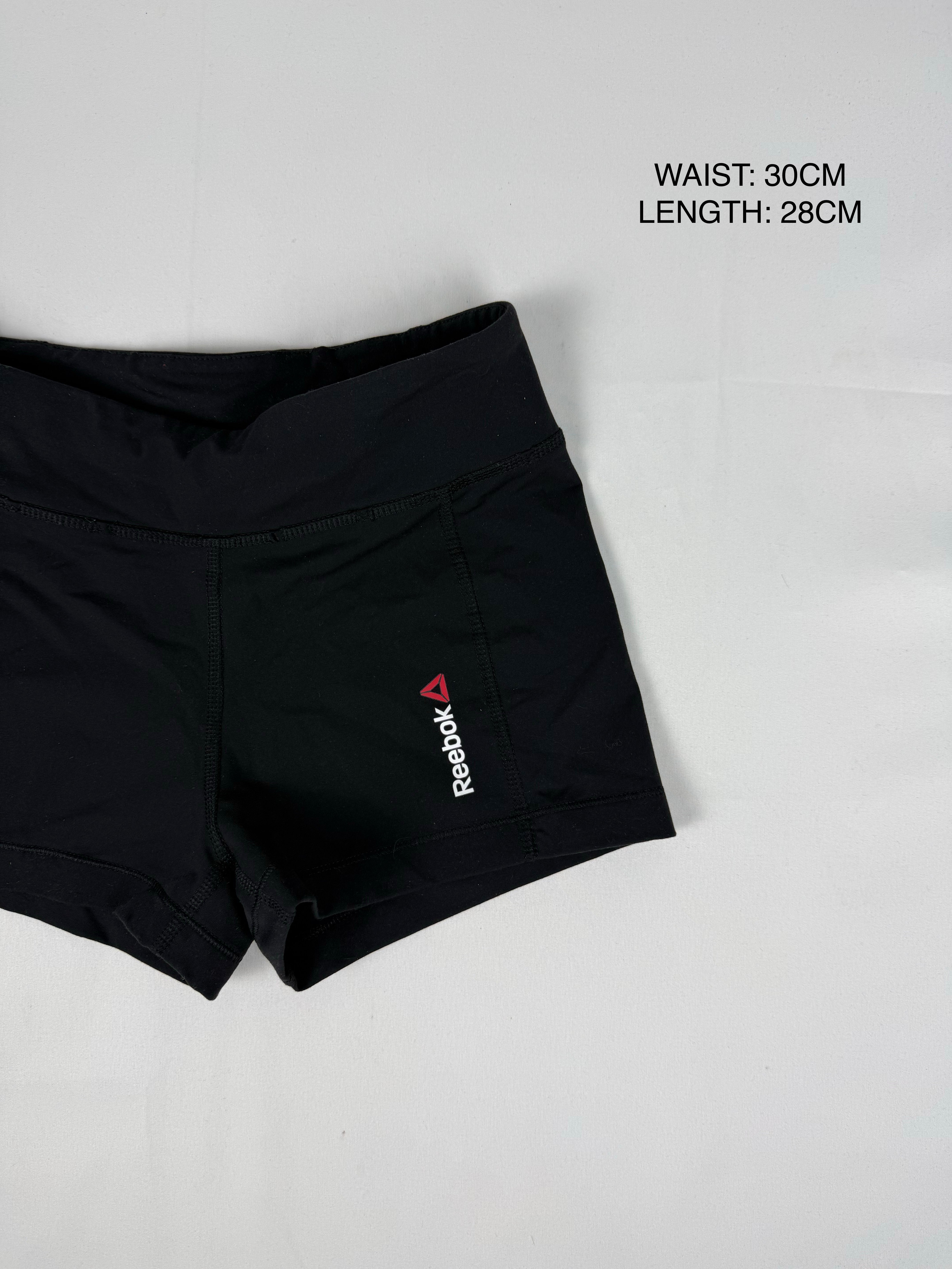 Black activewear low rise mini short (XS)
