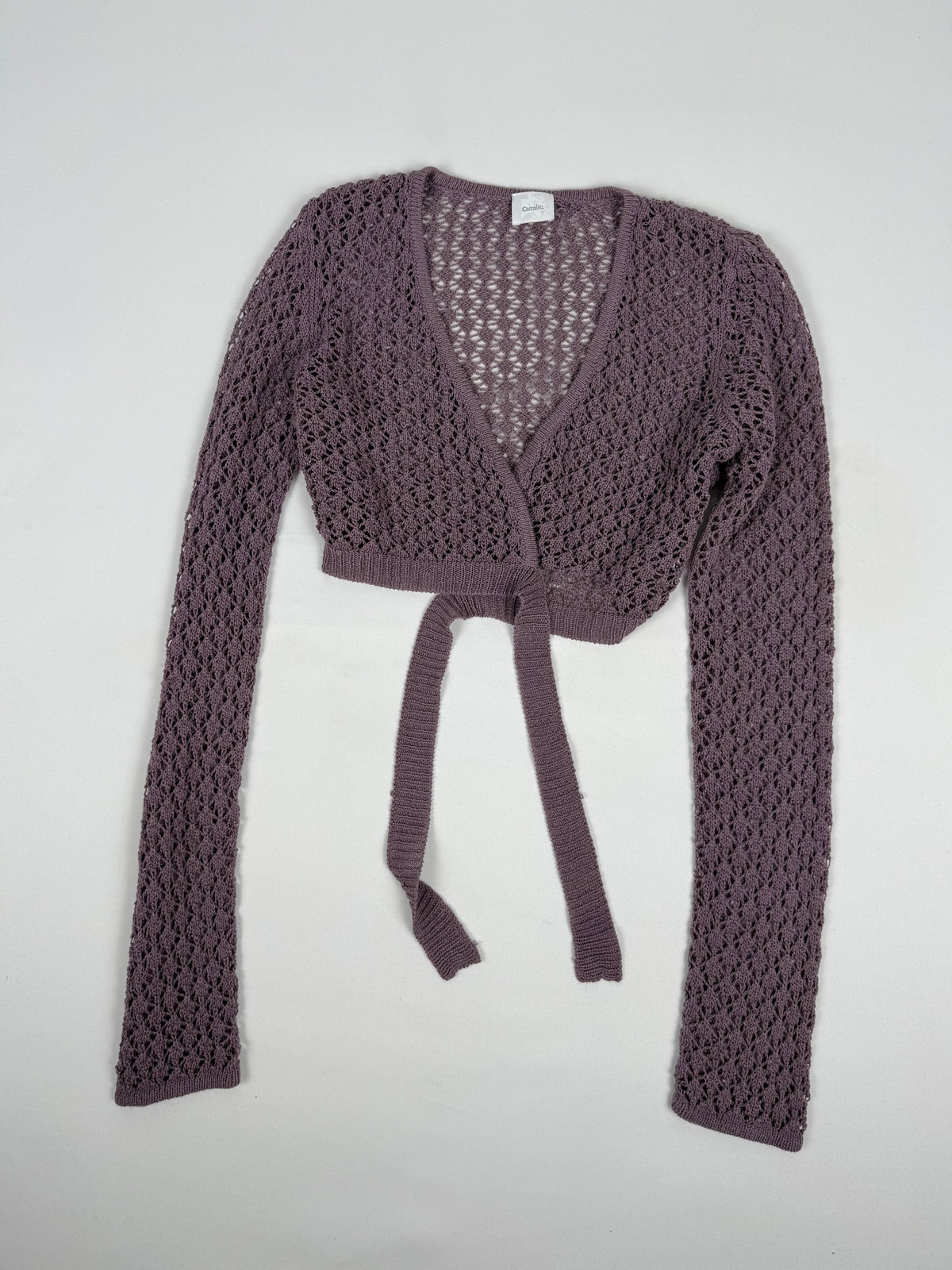 Lilac crochet tie up bolero top (S)