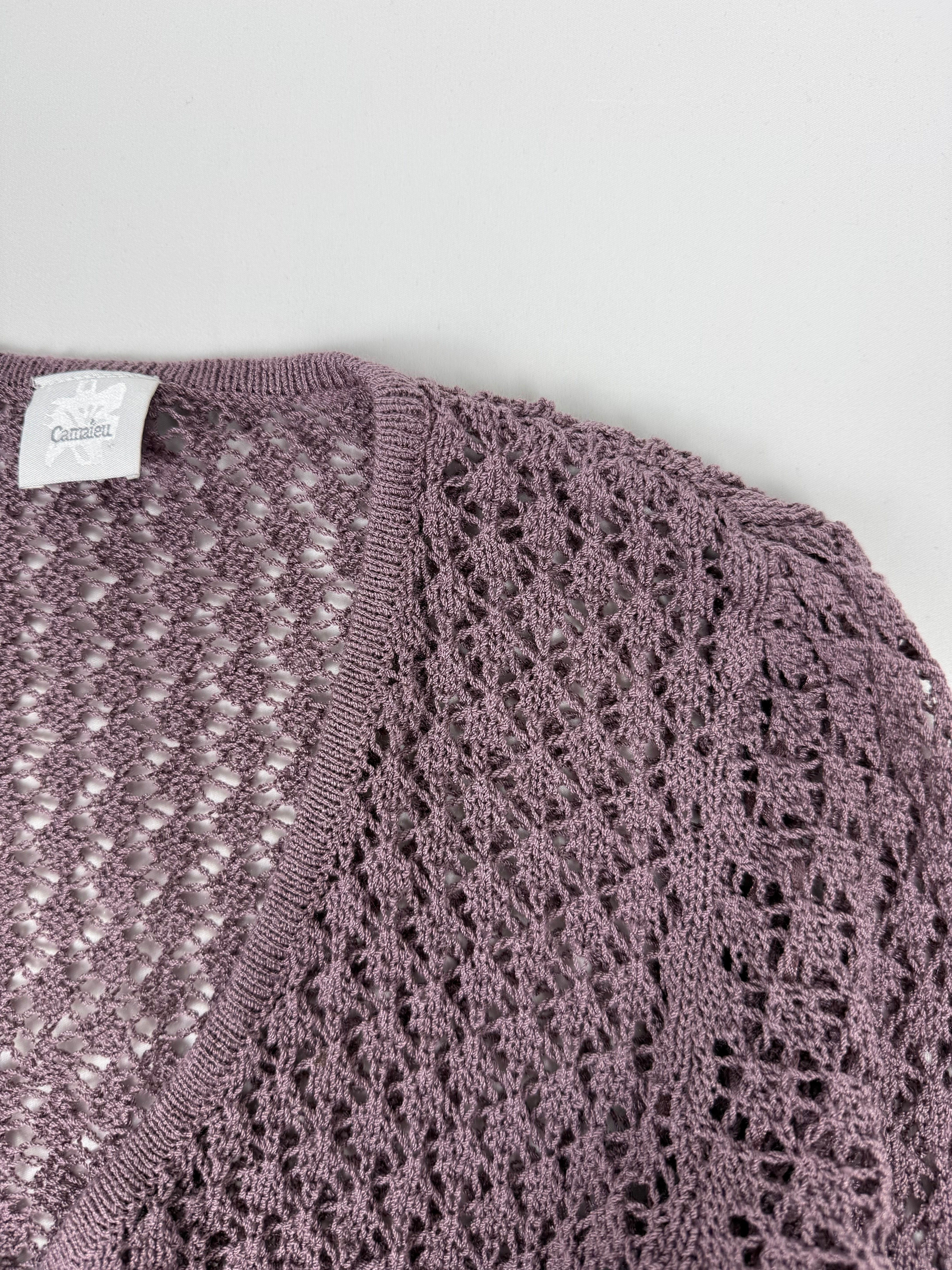 Lilac crochet tie up bolero top (S)