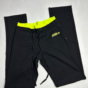 Black & neon green low waist joggers pants (S)