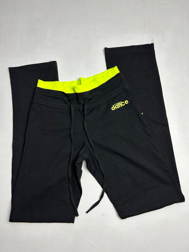 Black & neon green low waist joggers pants (S)