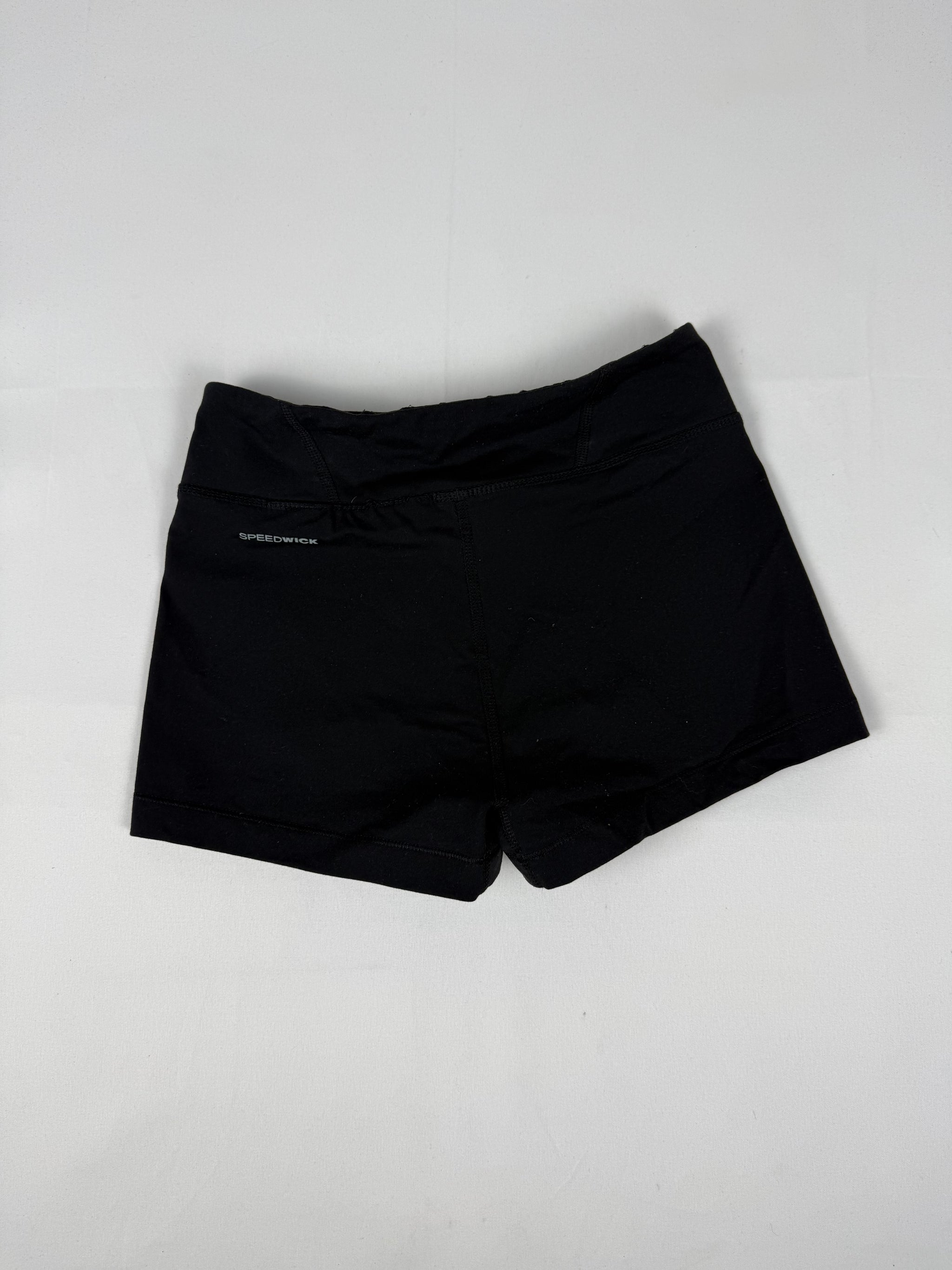 Black activewear low rise mini short (XS)