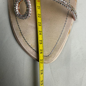 Baby pink rhinestones open toes mules heels (41)