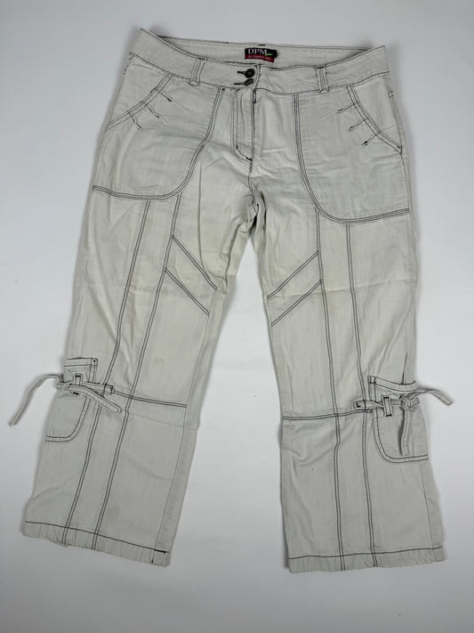 White low rise baggy capri pants (XL)