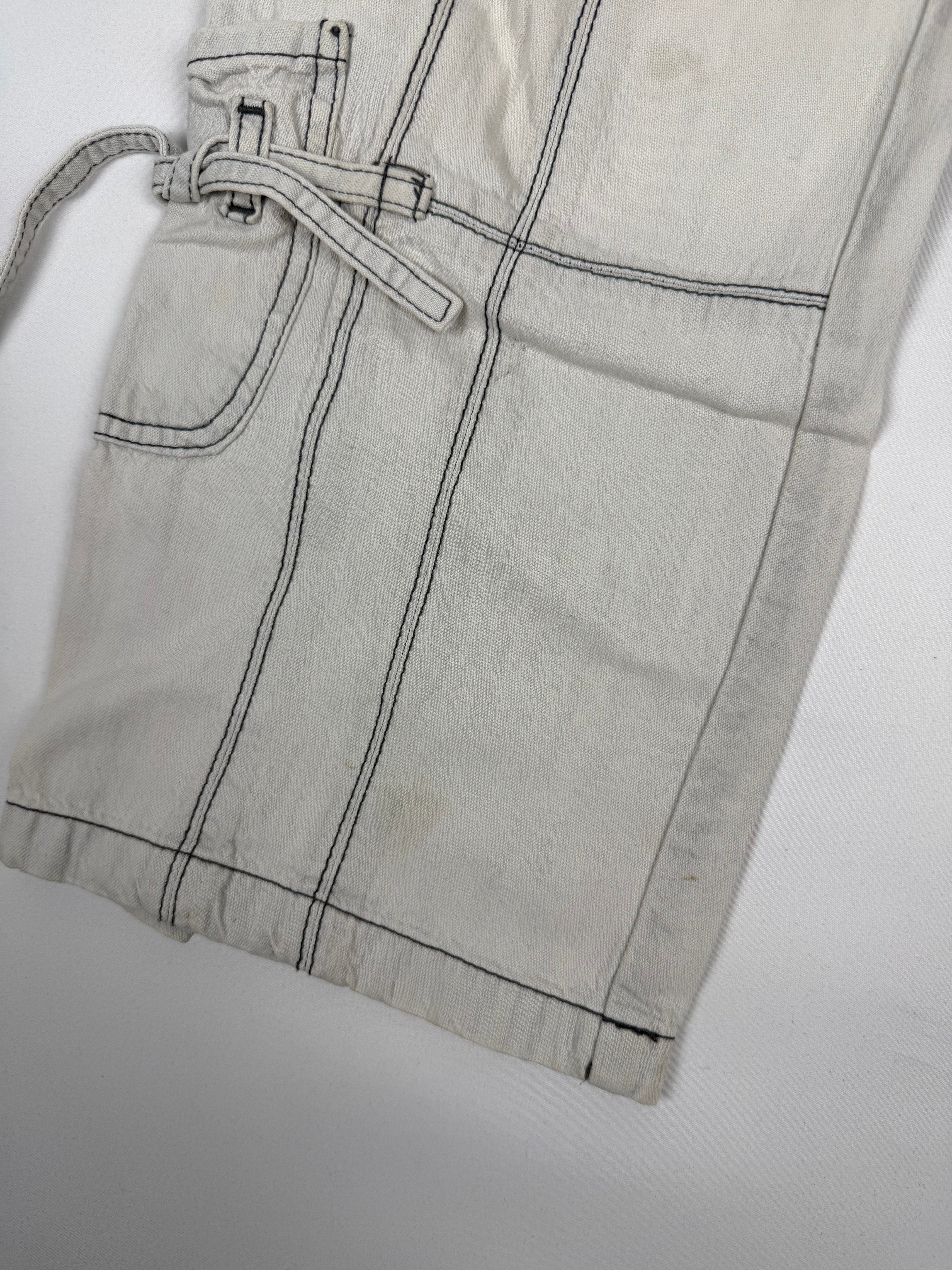 White low rise baggy capri pants (XL)
