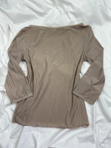 Beige mesh see trough long sleeves top (M/L)