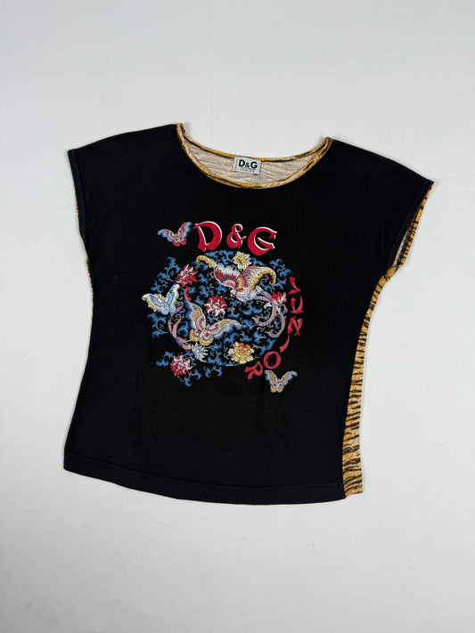 Black & panther cotton  tight fit logo tee (XS/S)