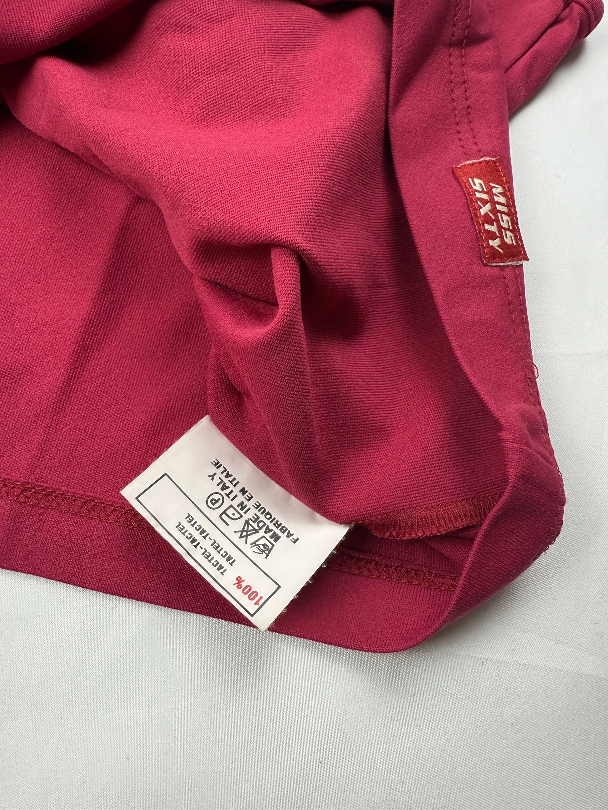Burgundy graphic lycra cami top (M/L)